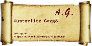 Austerlitz Gergő névjegykártya